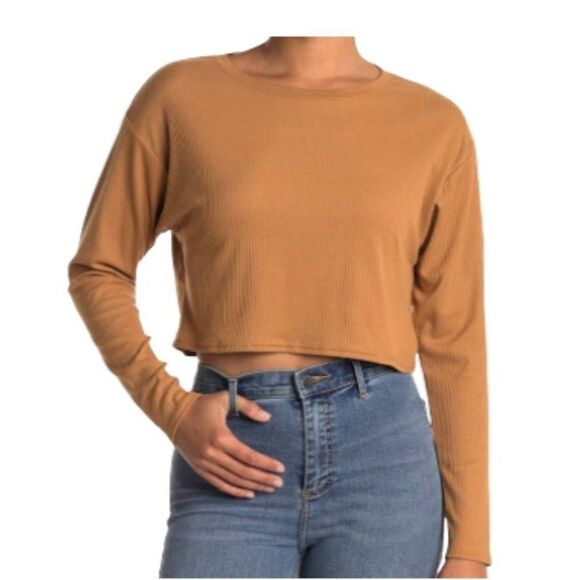 Abound Tan Cropped Top Size Small - Picture 1 of 5
